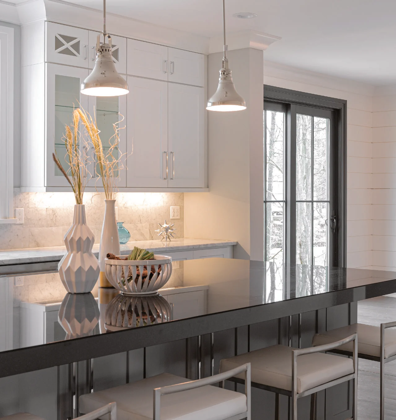 A kitchen featuring J&K solid wood cabinetry