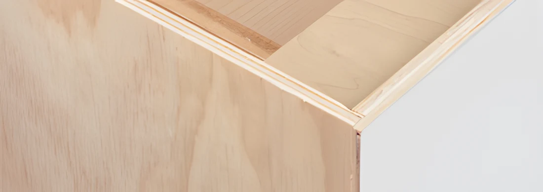 Plywood cabinet box interior