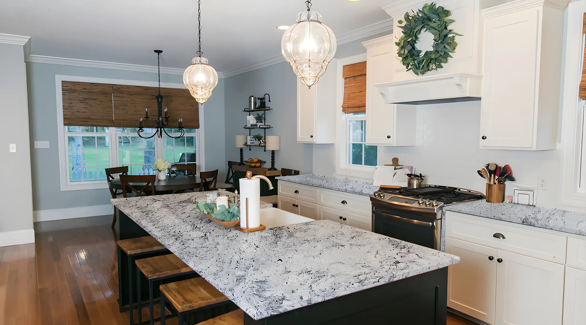 Granite countertop in a kitchen