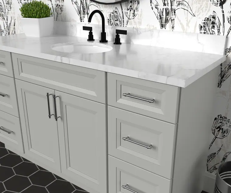 Gray marble vanity