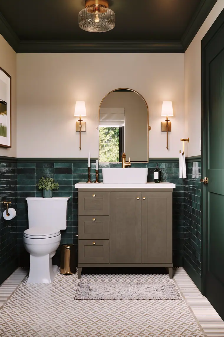 Green tile driftwood powder