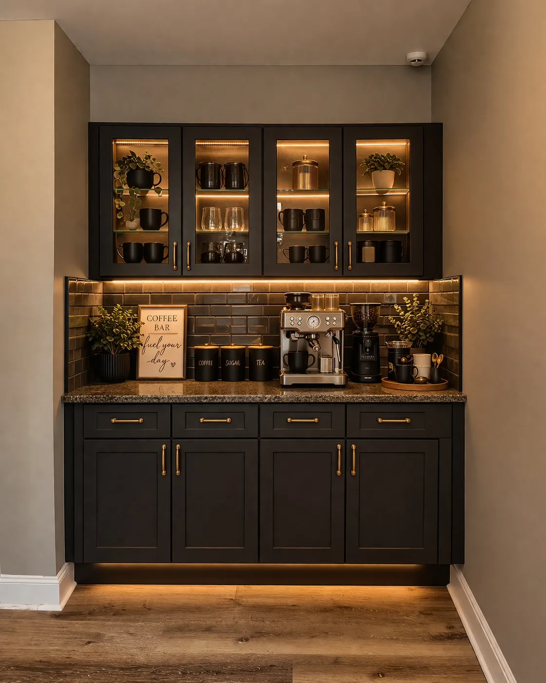Custom coffee station built-in by Finemark Cabinetry
