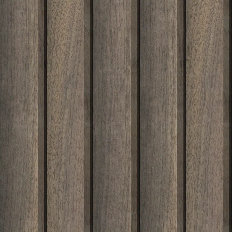Close-up of MSI Tawny Reeded acoustic wood slat wall panel