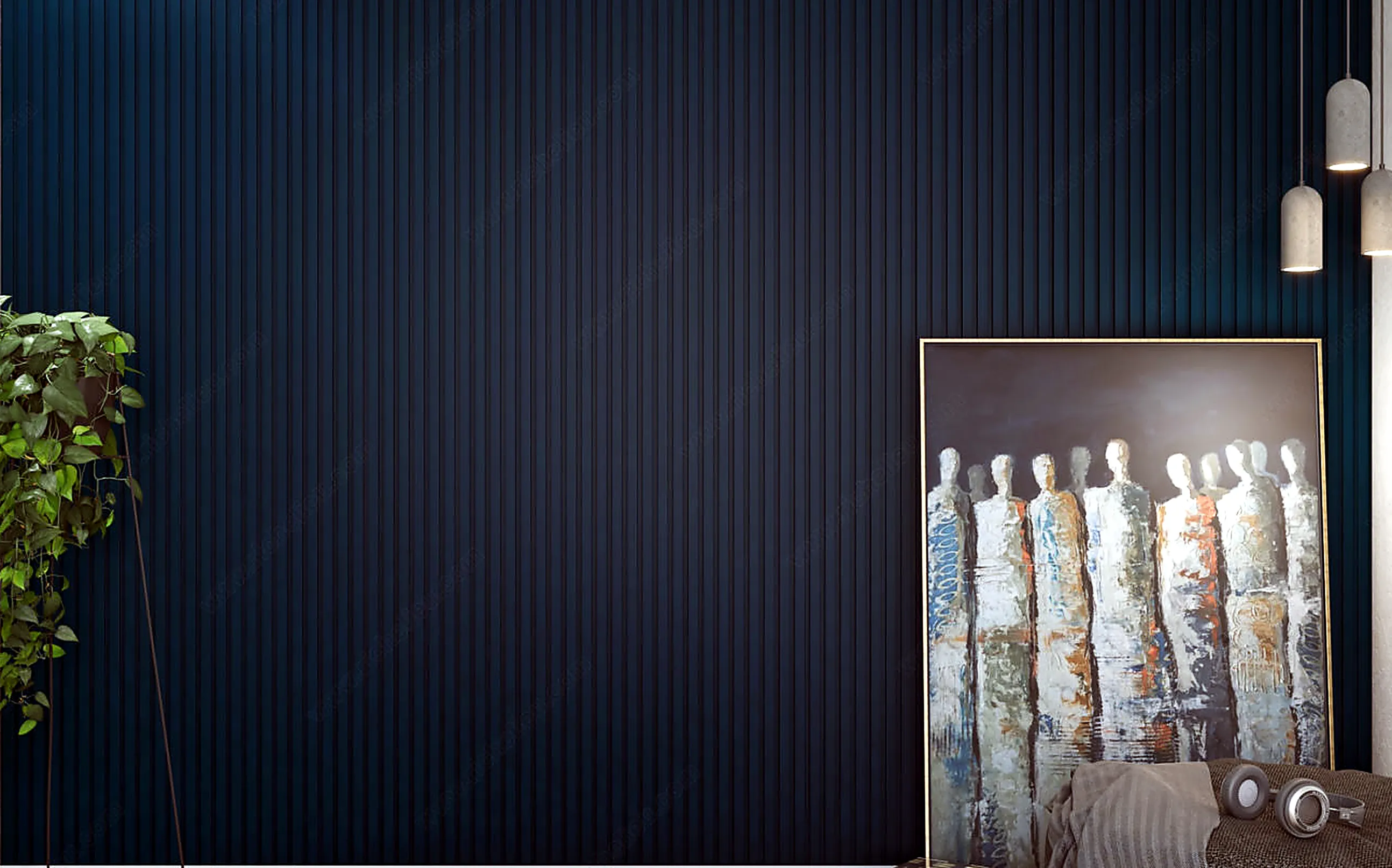 Modern wood panel wall application